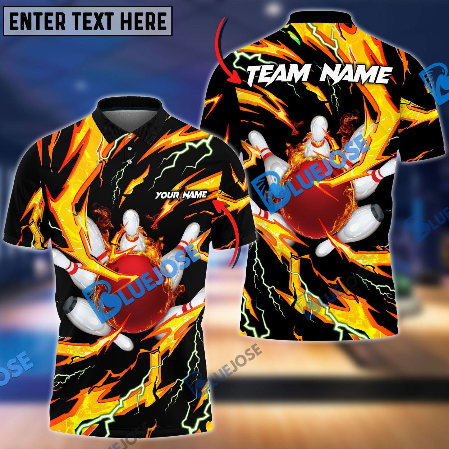 Frenzidea Bowling And Pins Super Thunder Aura Customized Name 3D Shirt (4 Colors)