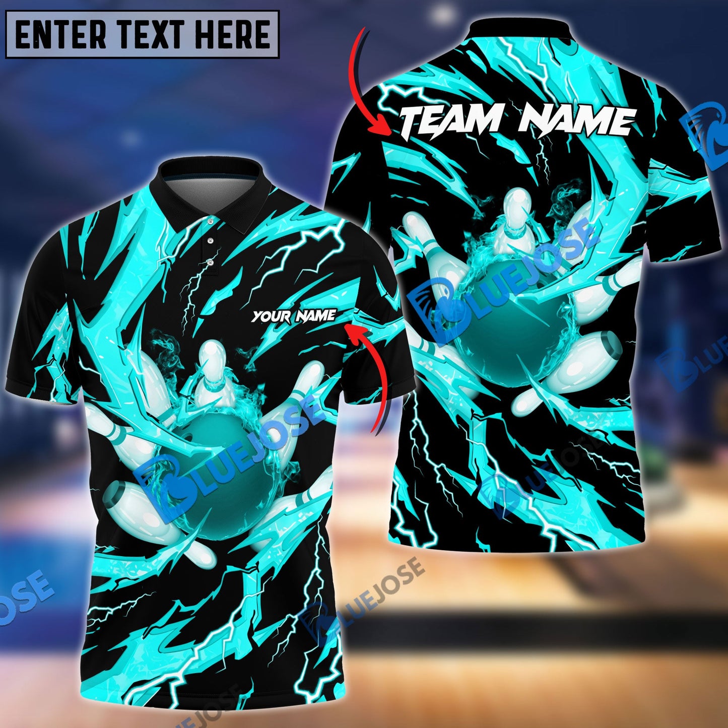 Frenzidea Bowling And Pins Super Thunder Aura Customized Name 3D Shirt (4 Colors)