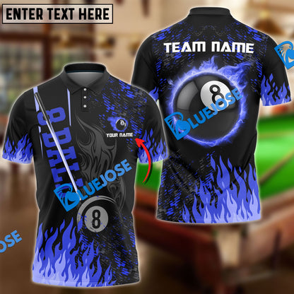 Frenzidea Billiards Ball 8 Burning Room Personalized Name, Team Name Unisex Shirt ( 4 Colors )
