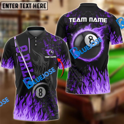 Frenzidea Billiards Ball 8 Burning Room Personalized Name, Team Name Unisex Shirt ( 4 Colors )