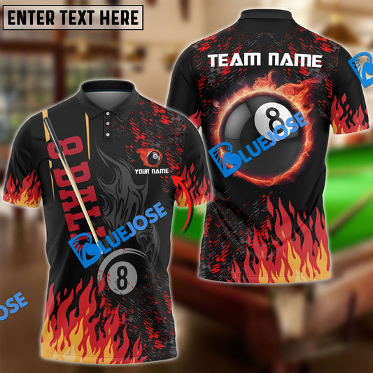 Frenzidea Billiards Ball 8 Burning Room Personalized Name, Team Name Unisex Shirt ( 4 Colors )
