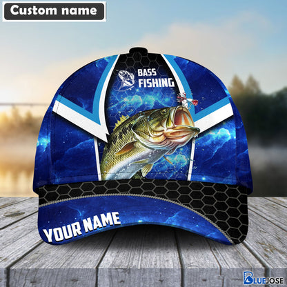 Frenzidea Personalized Bass Fishing Blue Galaxy Cap