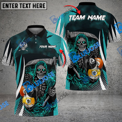 Frenzidea Billiards  8 Ball & 9 Ball Death Bringer Reaper Personalized Name, Team Name Unisex Shirt ( 6 Colors )