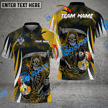 Frenzidea Billiards  8 Ball & 9 Ball Death Bringer Reaper Personalized Name, Team Name Unisex Shirt ( 6 Colors )