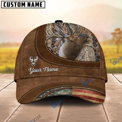 Frenzidea Elk Hunting Leather Pattern Personalized Cap