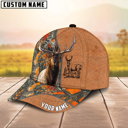Frenzidea Elk Hunting Season Pattern Personalized Name Cap