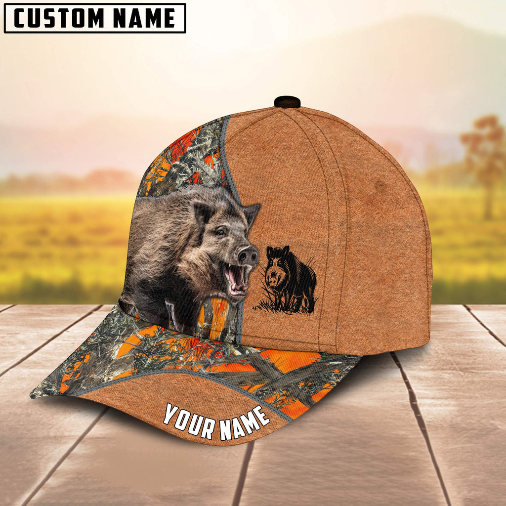 Frenzidea Boar Hunting Season Pattern Personalized Name Cap