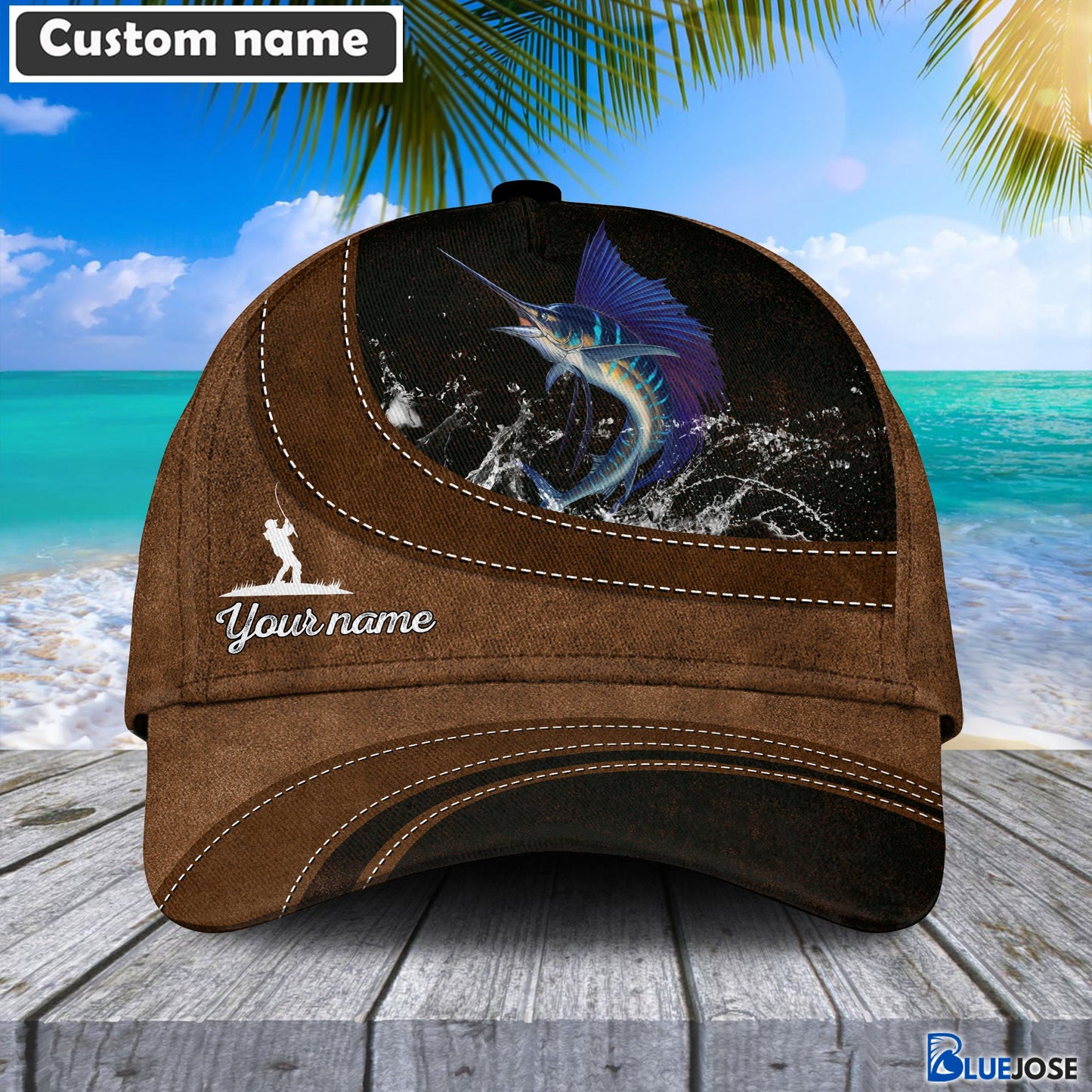 Frenzidea Custom Name Sailfish Fishing Happiness Cap