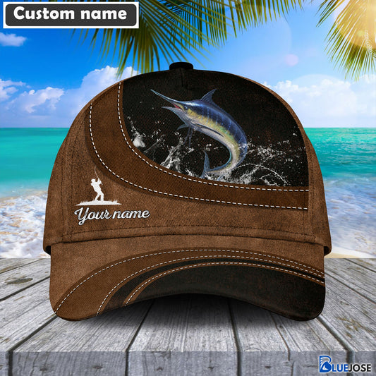 Frenzidea Custom Name Blue Marlin Fishing Happiness Cap