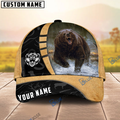 Frenzidea Bear Hunting Black & Yellow Personalized Cap