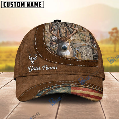 Frenzidea Deer Hunting Leather Pattern Personalized Cap