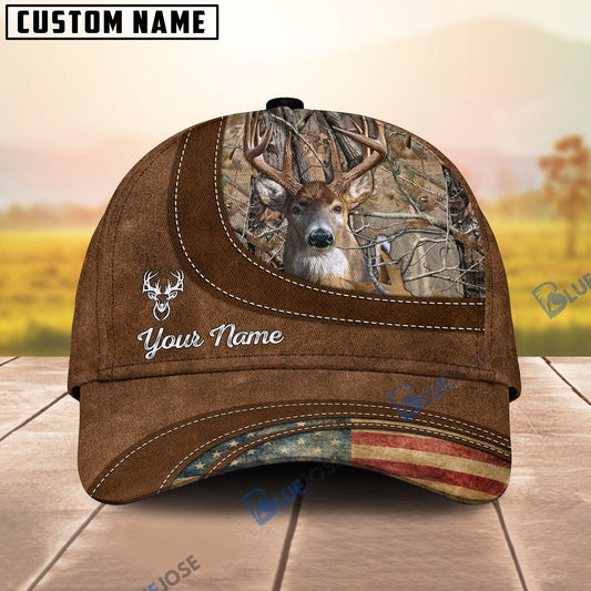 Frenzidea Deer Hunting Leather Pattern Personalized Cap
