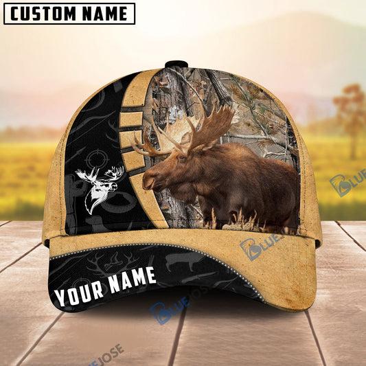 Frenzidea Moose Hunting Black & Yellow Personalized Cap