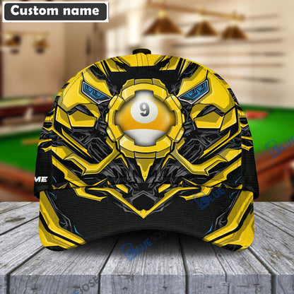 Frenzidea Billiards Yellow 9-Ball Personalized Name Cap