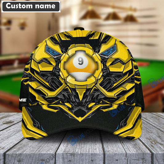 Frenzidea Billiards Yellow 9-Ball Personalized Name Cap