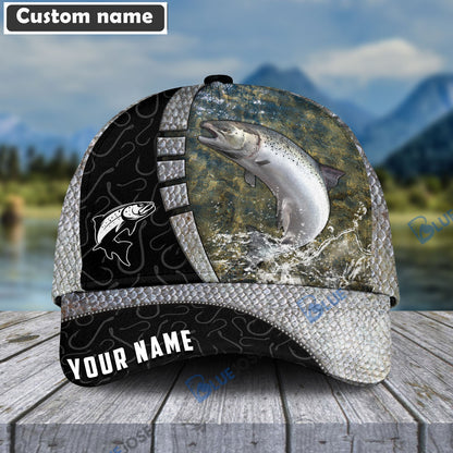 Frenzidea Personalized Salmon Fishing Hook Camo Classic Cap