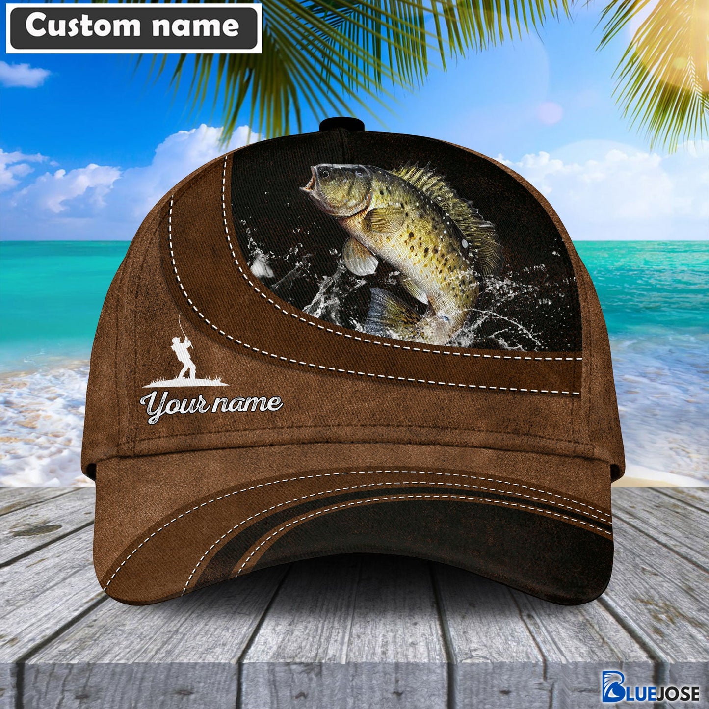 Frenzidea Custom Name Crappie Fishing Happiness Cap