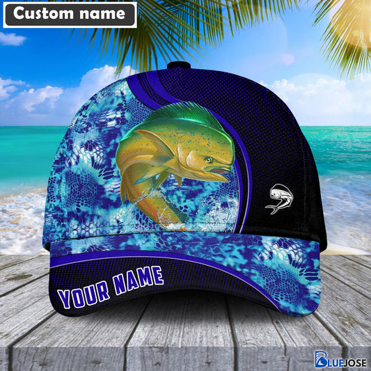 Frenzidea Blue Patchy Mahi Mahi Fishing Personalized Cap