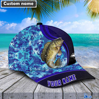 Frenzidea Blue Patchy Crappie Fishing Personalized Cap