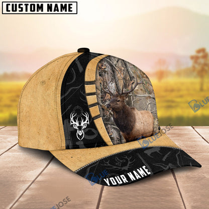 Frenzidea Elk Hunting Black & Yellow Personalized Cap