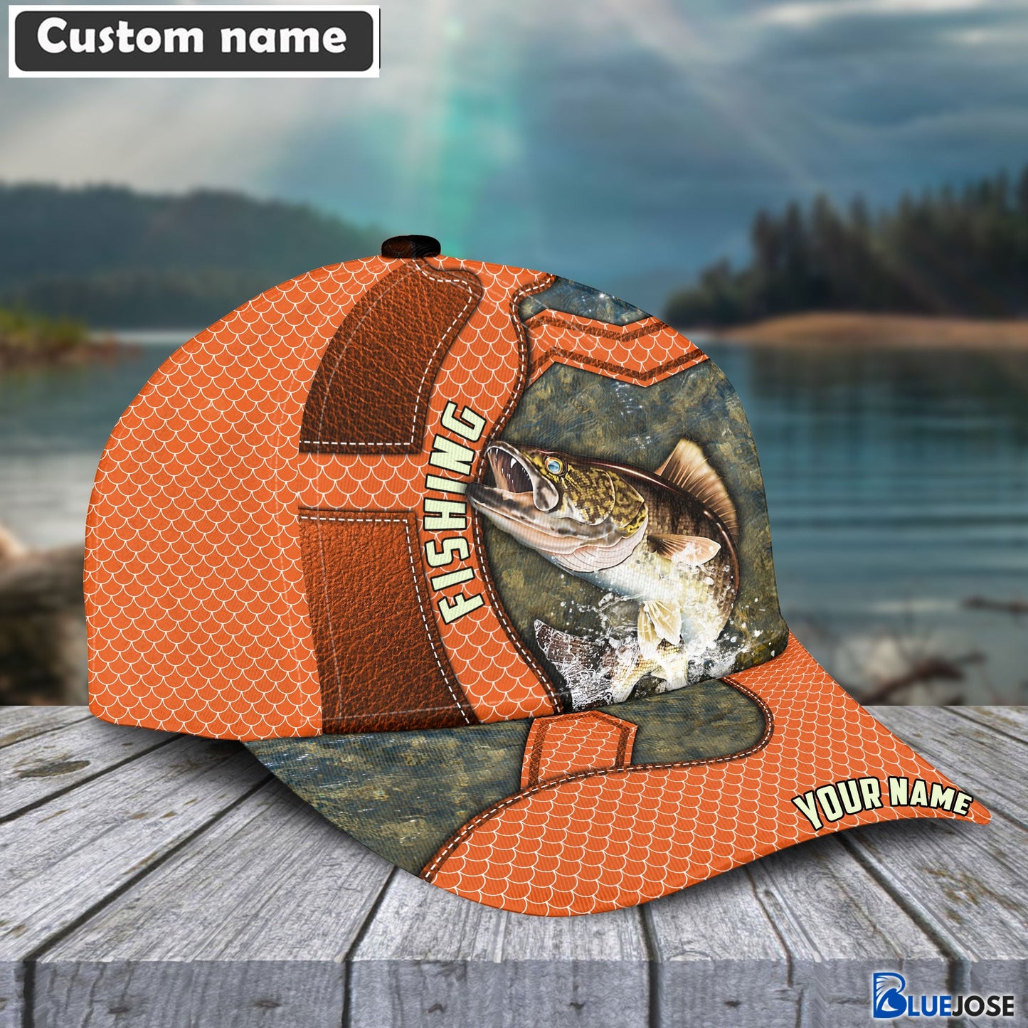 Frenzidea Walleye Personalized Fishing Classic Cap