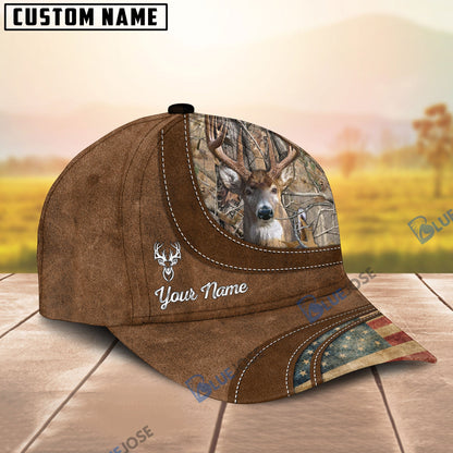 Frenzidea Deer Hunting Leather Pattern Personalized Cap