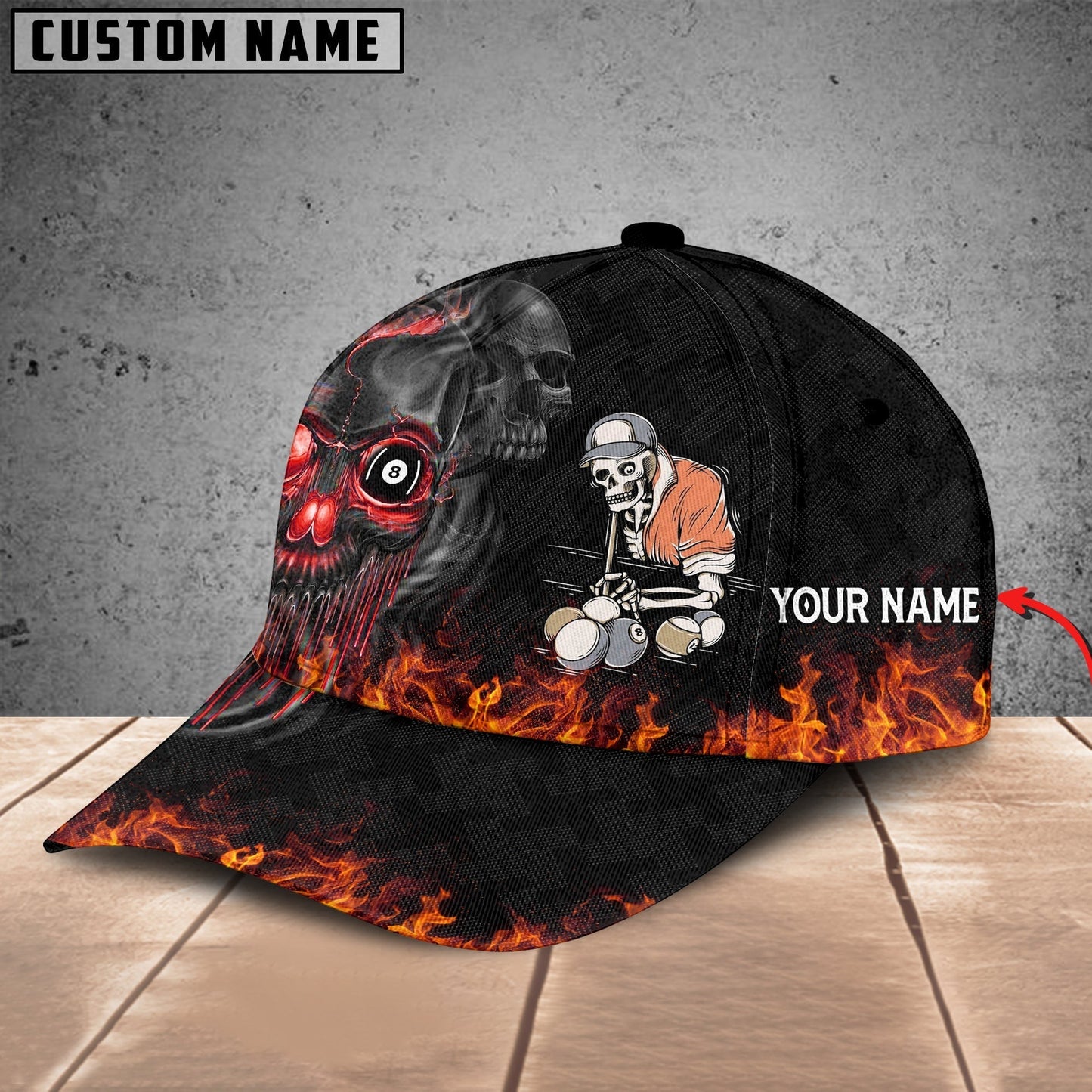 Frenzidea Billiards King Personalized Name 3D Cap