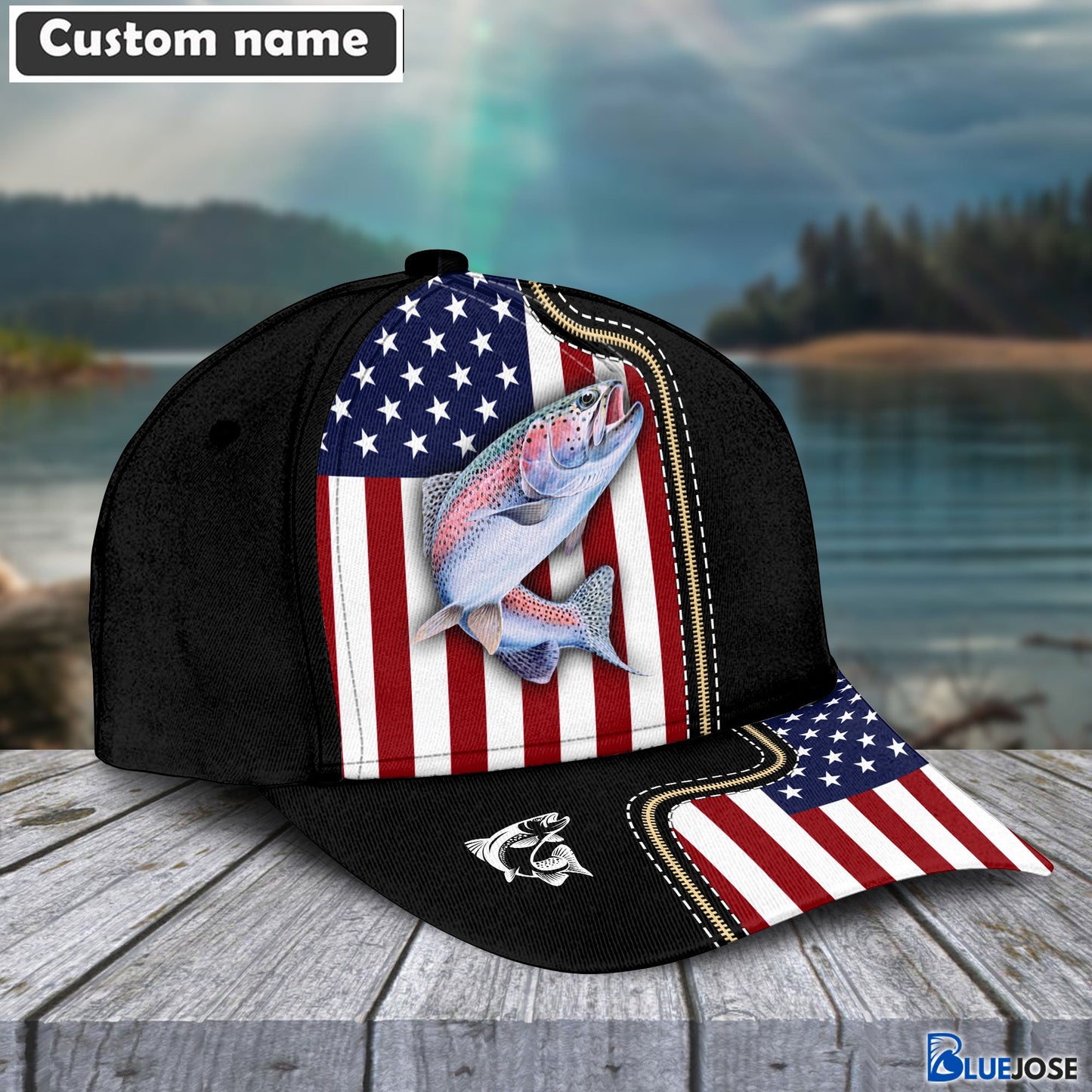 Frenzidea Rainbow Trout Fish Personalized Fishing Classic Cap