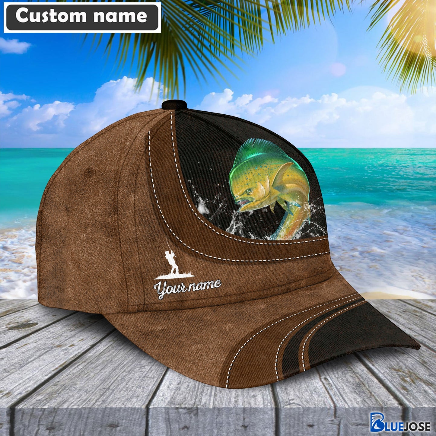 Frenzidea Custom Name Mahi Mahi Fishing Happiness Cap