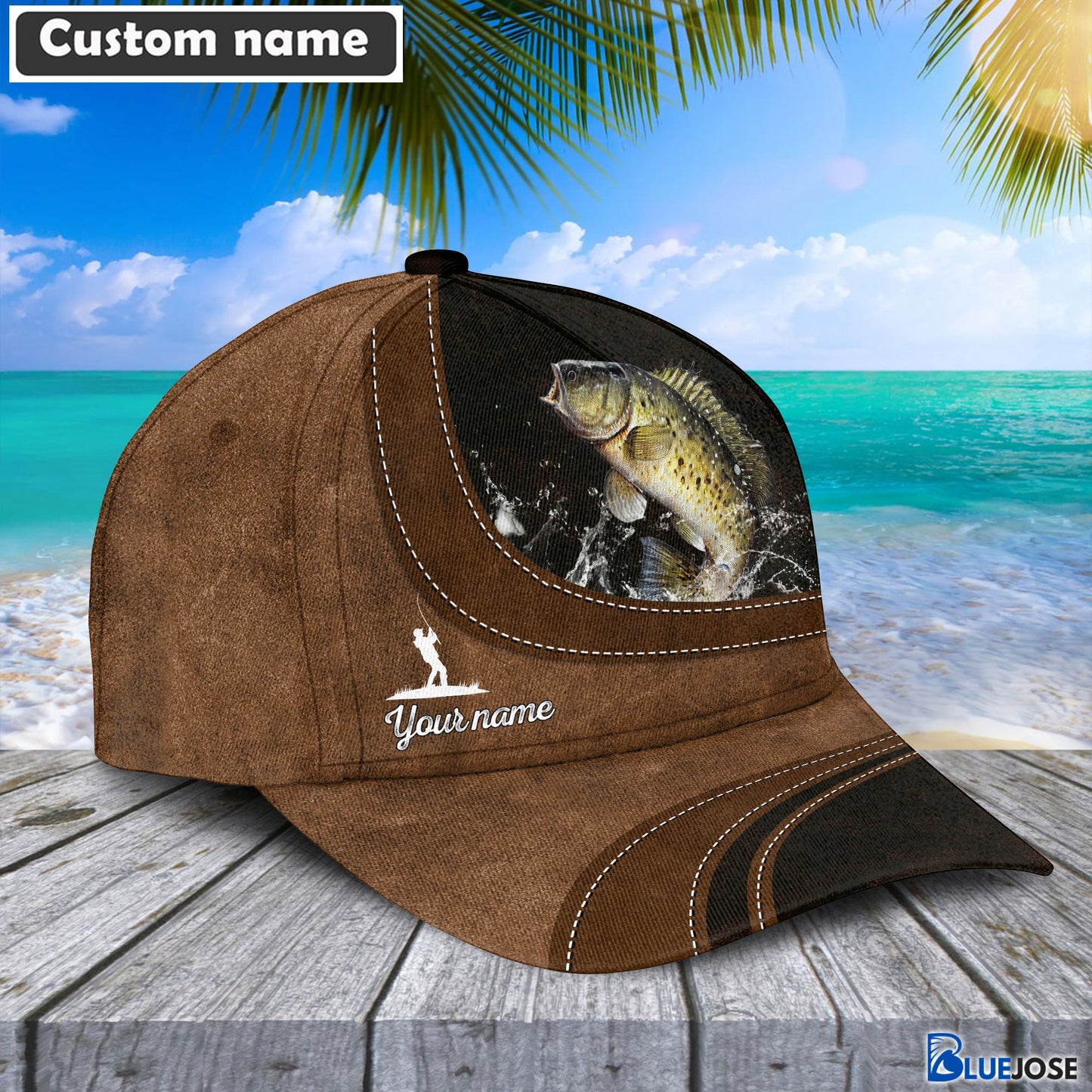 Frenzidea Custom Name Crappie Fishing Happiness Cap
