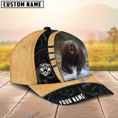 Frenzidea Bear Hunting Black & Yellow Personalized Cap