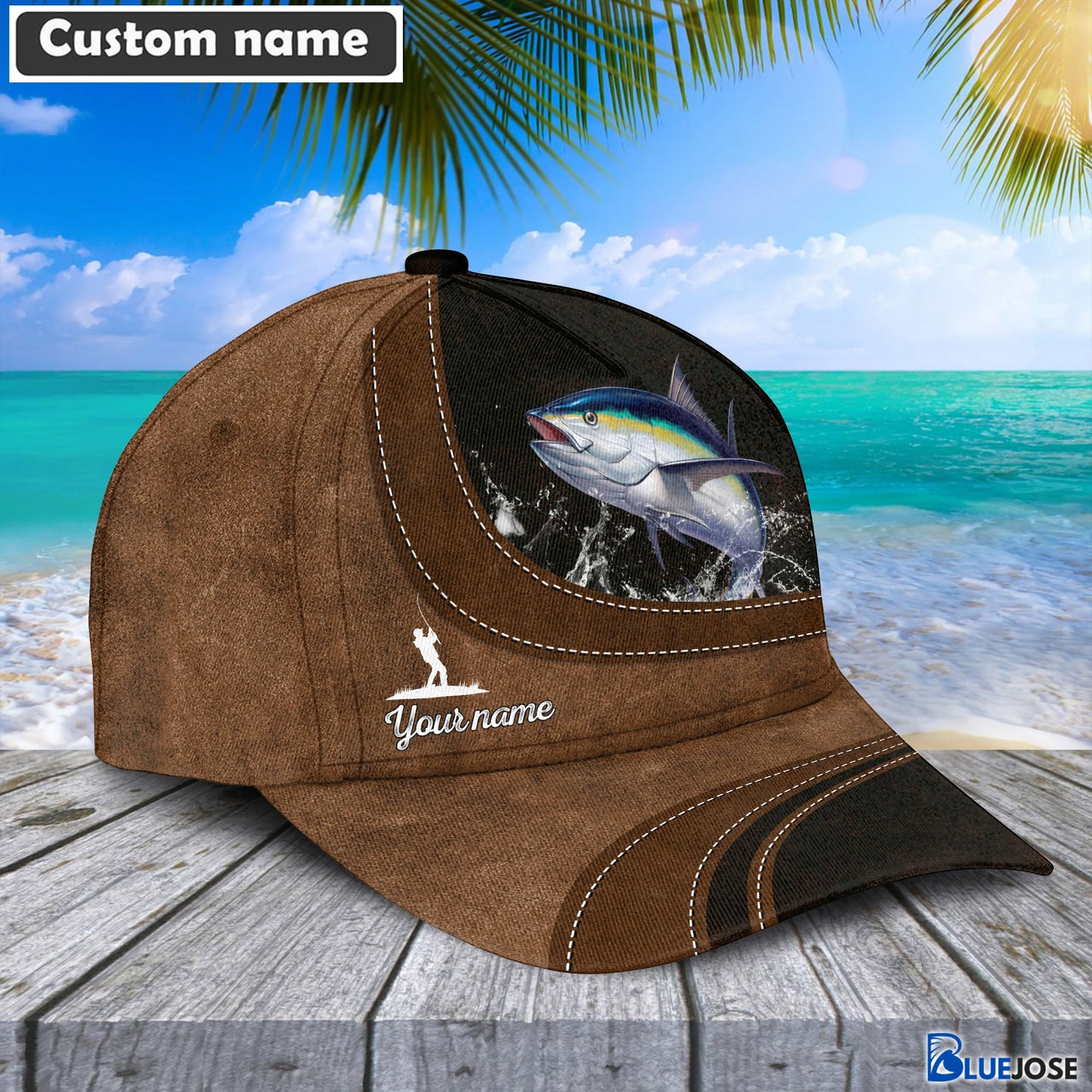 Frenzidea Custom Name Tuna Fishing Happiness Cap