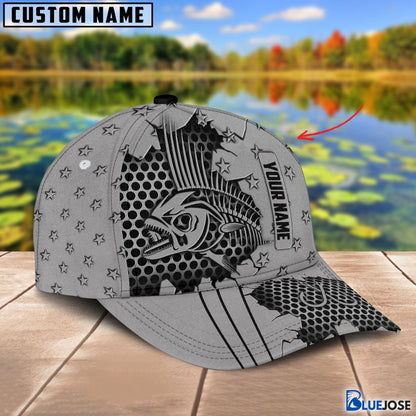 Frenzidea Custom Name Fishbone Grey 3D Cap