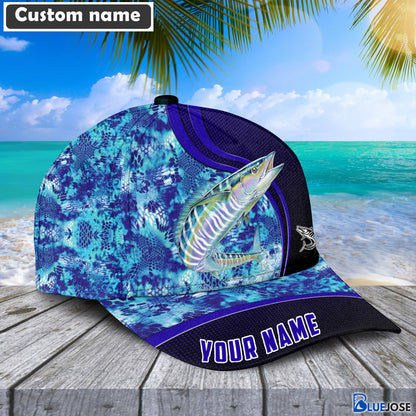 Frenzidea Blue Patchy Wahoo Fishing Personalized Cap