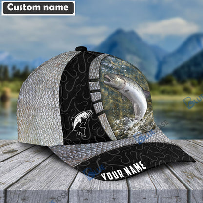 Frenzidea Personalized Salmon Fishing Hook Camo Classic Cap