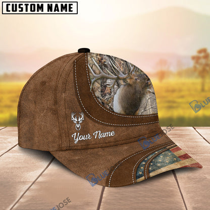 Frenzidea Elk Hunting Leather Pattern Personalized Cap