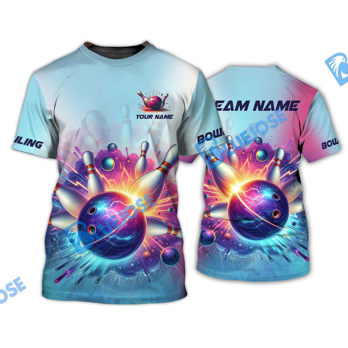 Frenzideas Bowling Paint Boom Customized Name, Team Name 3D Shirt