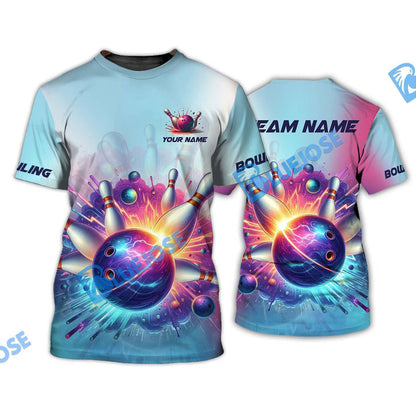 Frenzideas Bowling Paint Boom Customized Name, Team Name 3D Shirt