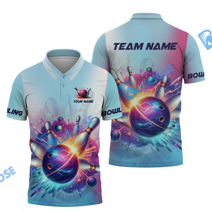 Frenzideas Bowling Paint Boom Customized Name, Team Name 3D Shirt