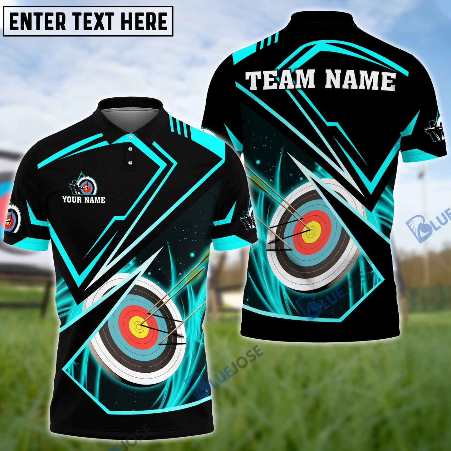 Frenzideas Archery Premium Multicolor Customized Name 3D Shirt (4 Colors)