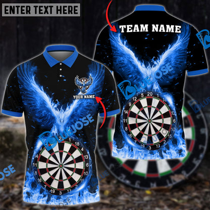 Frenzidea Darts Rebirth Flame Phoenix Personalized Name, Team Name 3D Shirt (4 Colors)