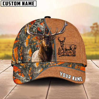 Frenzidea Elk Hunting Season Pattern Personalized Name Cap