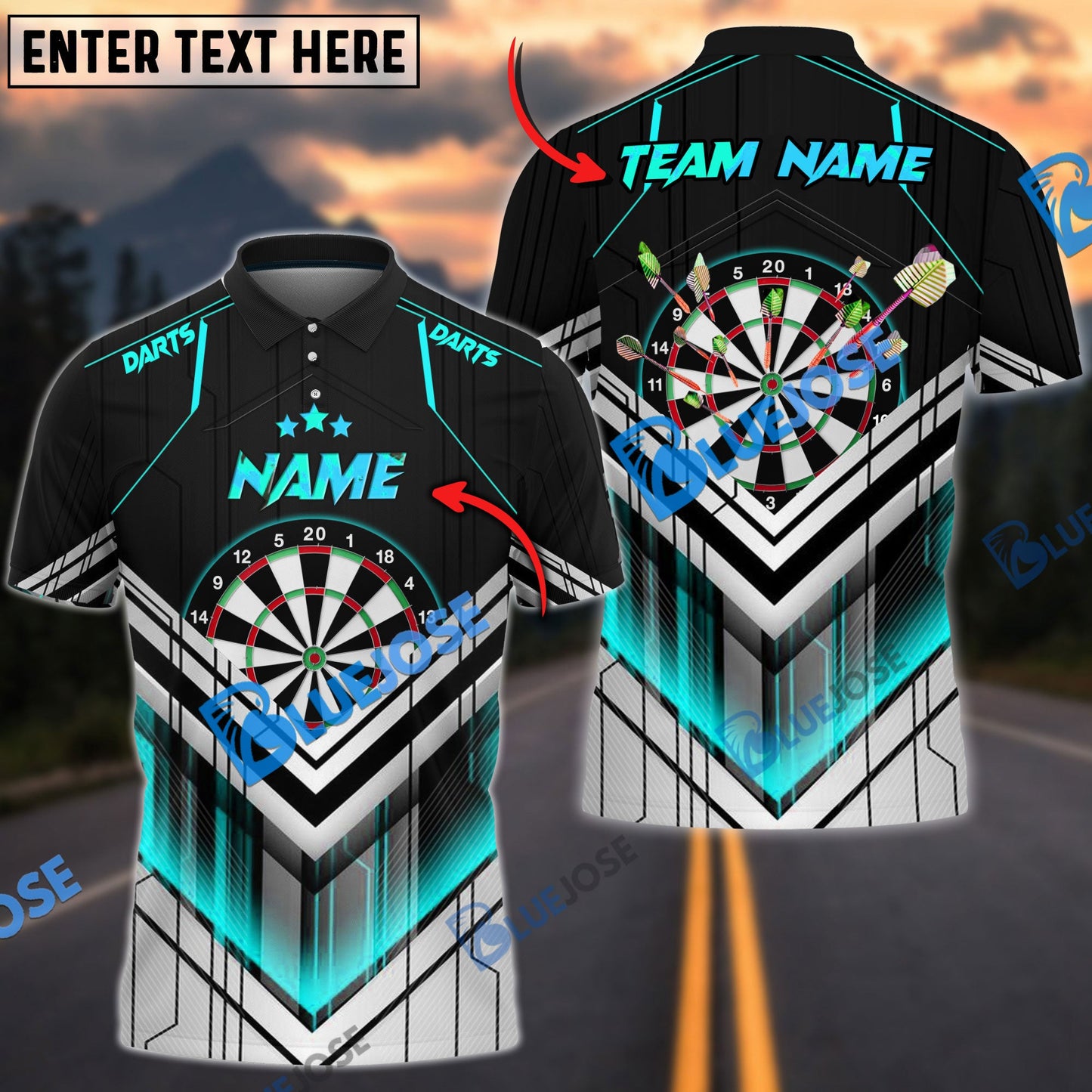 Frenzidea Cyberpunk Darts Personalized Name, Team Name 3D Shirt (6 Colors)
