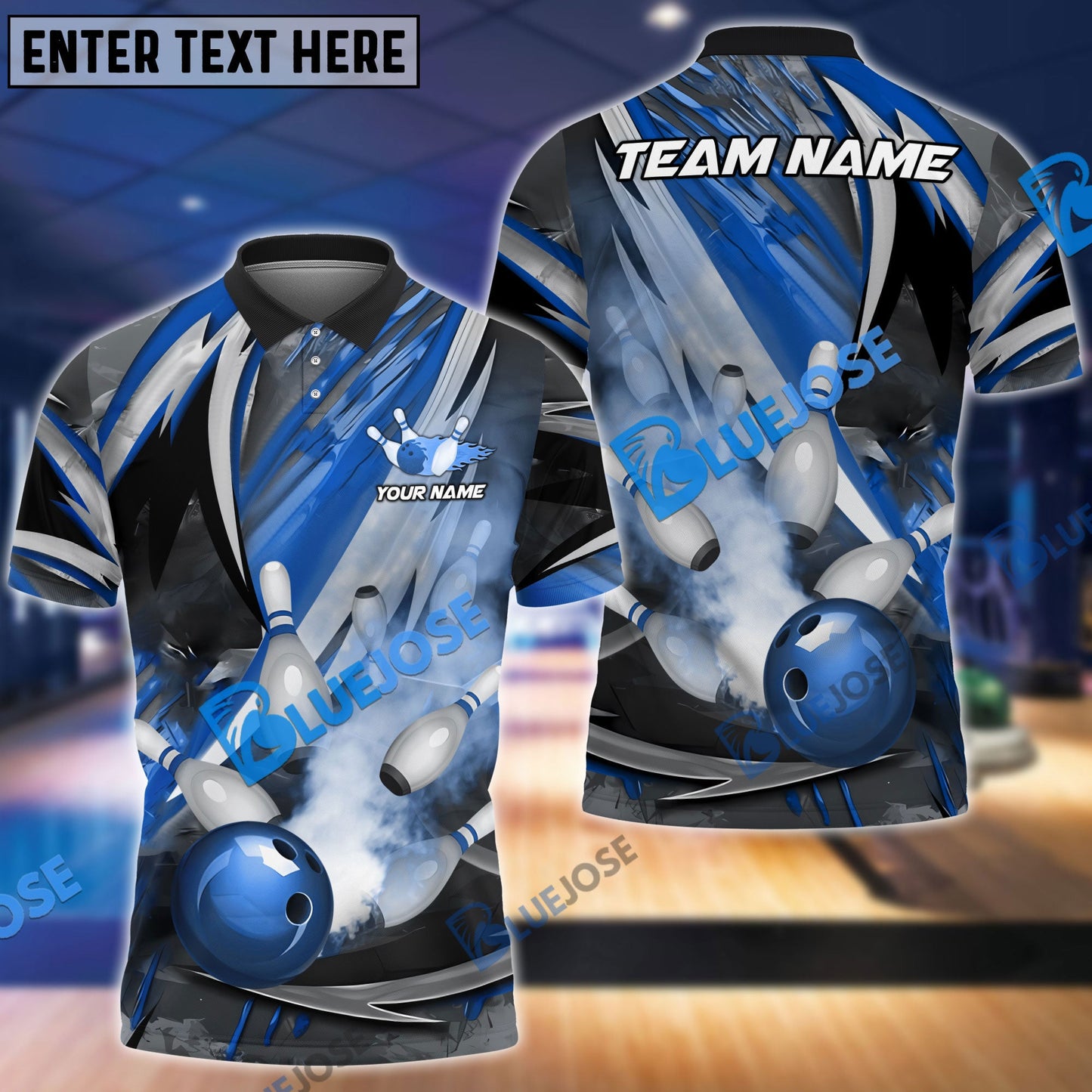 Frenzideas Bowling And Pins Dejavu Drift Multicolor Customized Name 3D Shirt ( 4 Colors )
