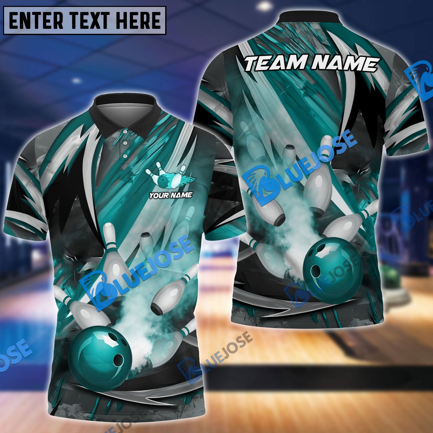 Frenzideas Bowling And Pins Dejavu Drift Multicolor Customized Name 3D Shirt ( 4 Colors )