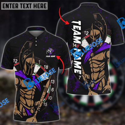 Frenzidea Darts Spartan Personalized Name, Team Name 3D Shirt (4 Colors)