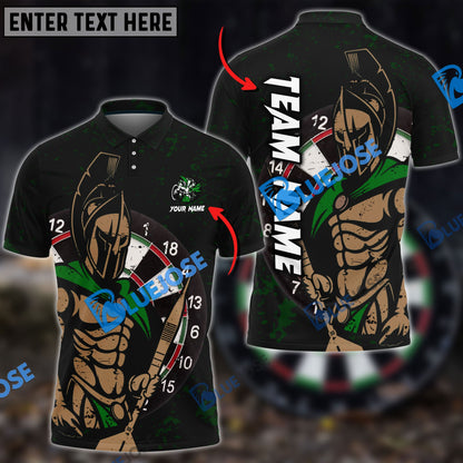 Frenzidea Darts Spartan Personalized Name, Team Name 3D Shirt (4 Colors)