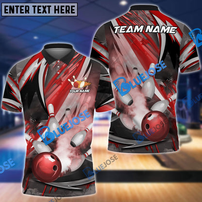 Frenzideas Bowling And Pins Dejavu Drift Multicolor Customized Name 3D Shirt ( 4 Colors )