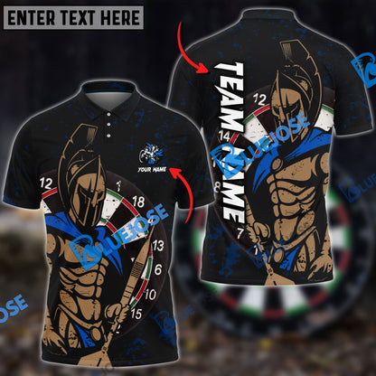 Frenzidea Darts Spartan Personalized Name, Team Name 3D Shirt (4 Colors)