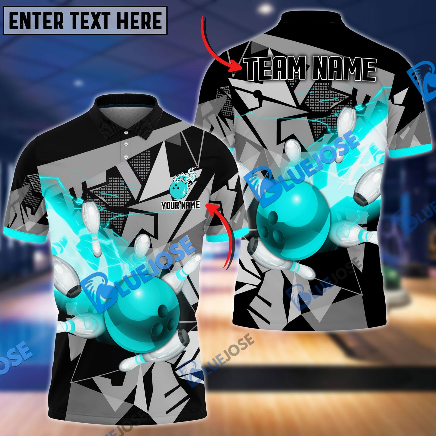 Frenzidea Bowling And Pins Destroy Lightning Ray Customized Name 3D Shirt (4 Colors)